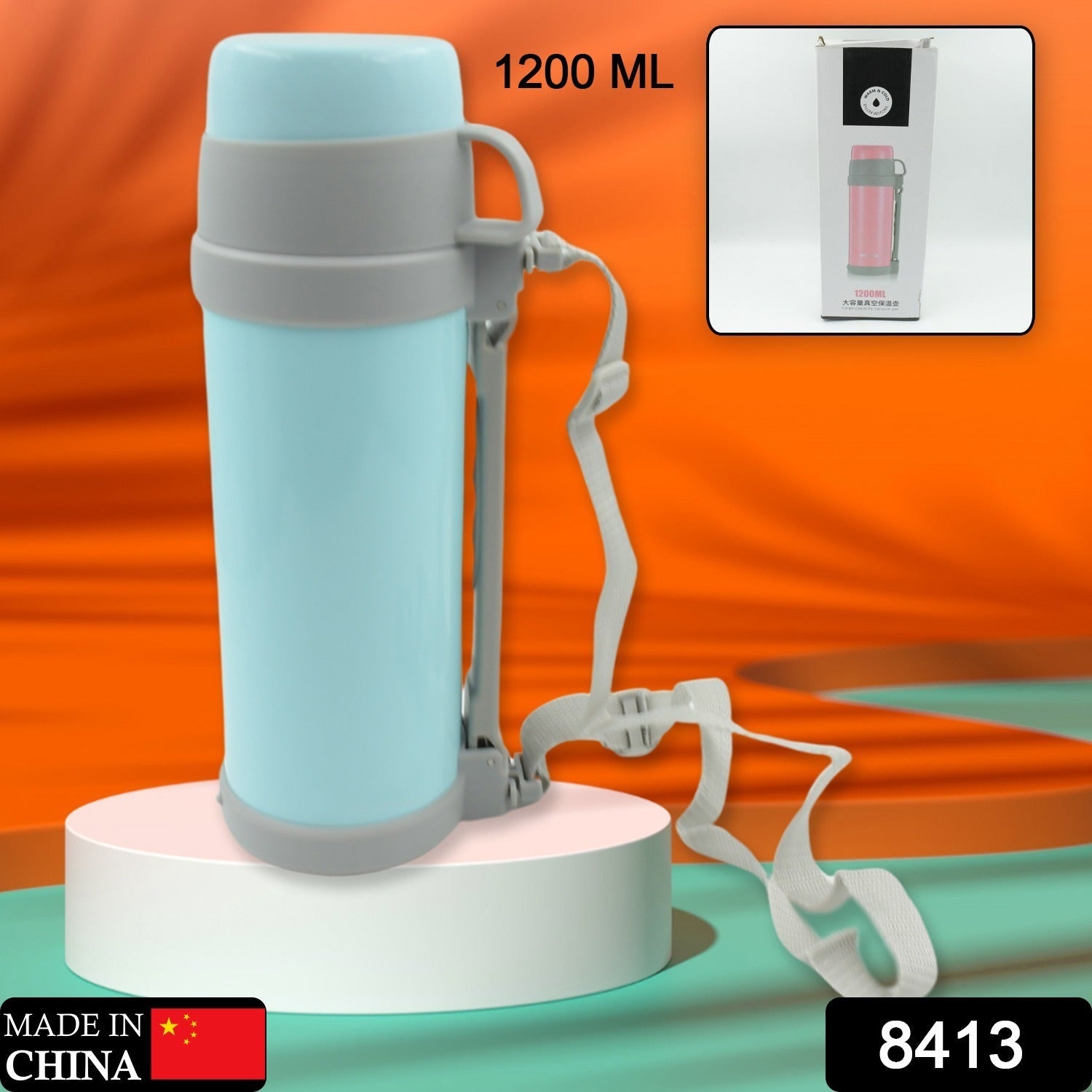 Stainless Steel Insulation Thermos, Double-Wall Vacuum Insulated Water Bottle For Travel, Outdoor Fitness Portable Travel Pot, Camping Coffee, Portable Car, Travel Keep Hot & Cold Large Capacity (1200 ML) Stainless Steel Insulation Thermos, Double-Wall Vacuum Insulated Water Bottle For Travel, Outdoor Fitness Portable Travel Pot, Camping Coffee, Portable Car, Travel Keep Hot & Cold Large Capacity (1200 ML)